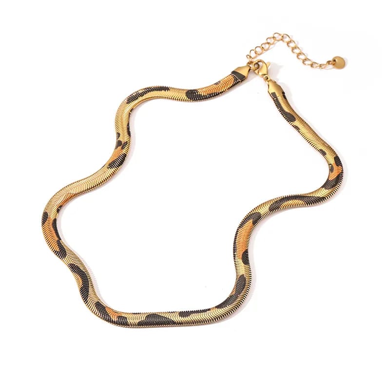 Collar Leopardo Color Dorado